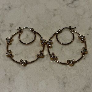 Mickey Mouse Gold Double Hoop Earrings